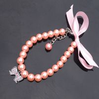 Cute Rhinestone Pet Coller Puppy Dog Cat Pearl Necklace Pet Accessories Lovely Fashion Pets Dogs Cats Collar