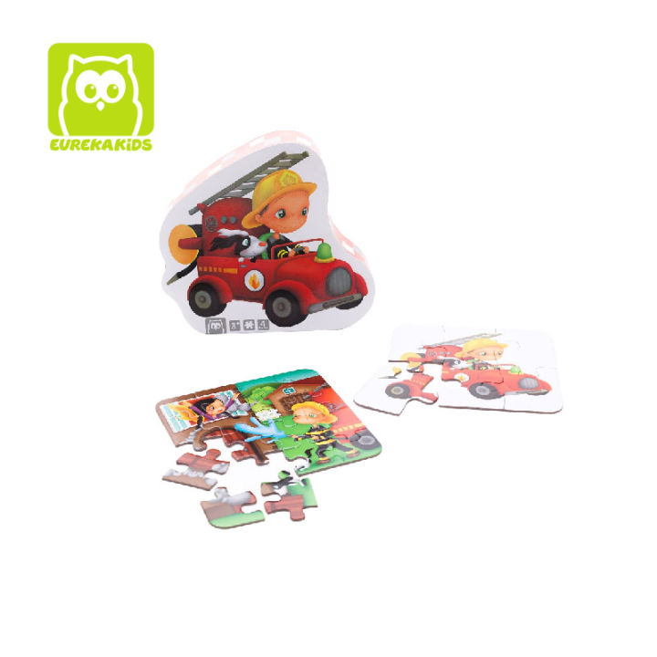 Eureka 837645 Fireman Evolutive Puzzle Suitable For Age 3+ Years