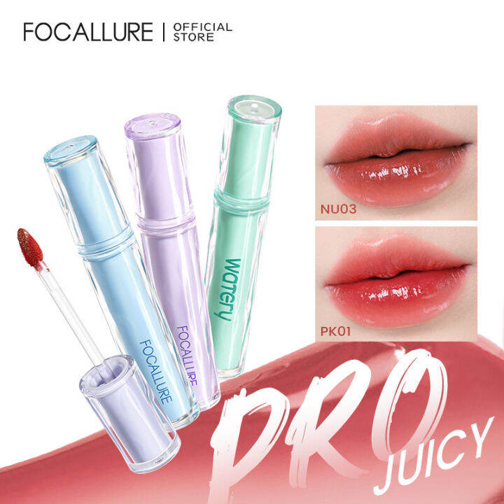FOCALLURE Watery Lip Tint High Pigment Long Wear Bare Lightweight Non