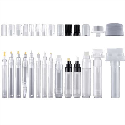 Set of 14 Fillable Blank Paint Touch Up Pen Markers Refillable Paint Pen Clear Empty Markers Empty Paint Tube