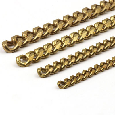 1 Meter Solid ss Flat Head Bags Chain Open Curb Link Necklace Wheat Chain None-polished Bags Straps Parts DIY Accessories