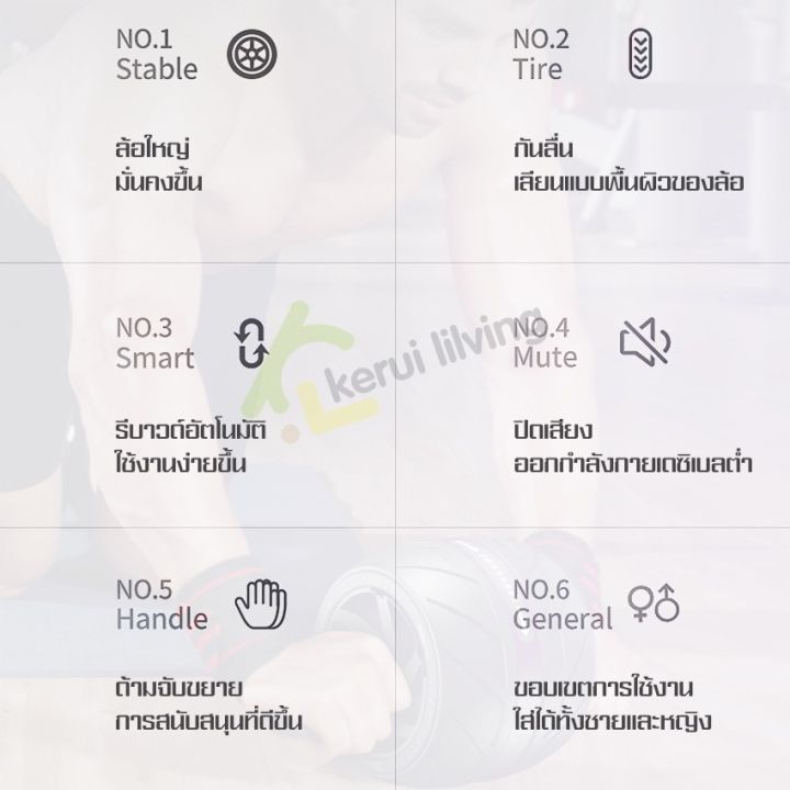 ลูกกลิ้งบริหารร่างกาย-ลูกกลิ้งฟิตเนส-ล้อออกกำลังกาย-อุปกรณ์ออกกำลังกาย-สามารถเล่นได้ทั้งหยิงเเละชาย-ลูกกลิ้ง-สร้าง-six-pack-ลูกกลิ้ง