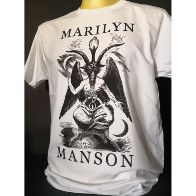 เสื้อวงนำเข้า Marilyn Manson Baphomet Bigger Than Satan Industrial Metal Industrial Rock Alternative Hard Rock T-Shirt