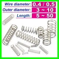 Wire Diameter 0.4mm 0.5mm Small Compression Spring Buffer Return Short Spring Release Pressure Spring Y-type 304 Stainless Steel Traps  Drains