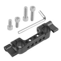 B6Lightweight Dual 15mm Rod Clamp Railblock with 1/4 Screw Holes for DSLR Camera Rod Shoulder Support for Follow Focus