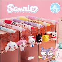 Sanrio จี้การ์ตูนลาย Hello Kitty แบบกดปากกาหมึกเจล6/12ชิ้นปากกาลบได้หัวใจเด็กผู้หญิงปากกาเซ็นชื่อนักเรียน Stationey