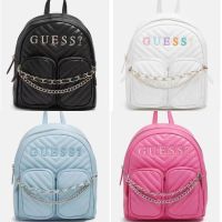 GUESS European and American solid color simple fashion retro pendant chain diamond pattern letter backpack mommy bag female bag backpack