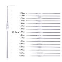 เข็มถักนิตติ้งตะขอโครเชต์ด้ามโลหะขนาดเล็ก1ชิ้นขนาดเล็ก0.5-2.7มม. ตะขอโลหะเข็มโครเชต์ลูกไม้สำหรับถัก