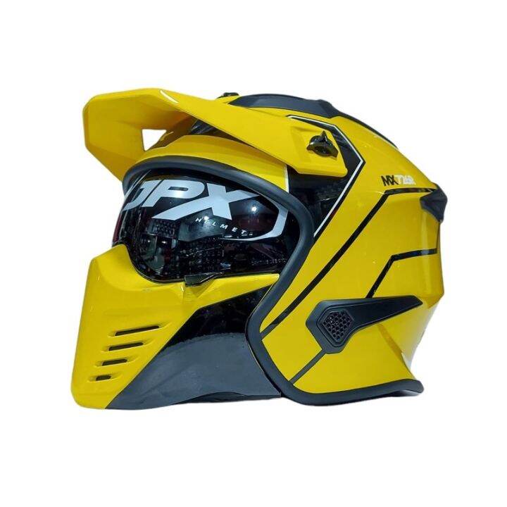 Helm JPX MX 726R MX 02 XRIDE Yellow Lemon Gloss Helm Half Face Full