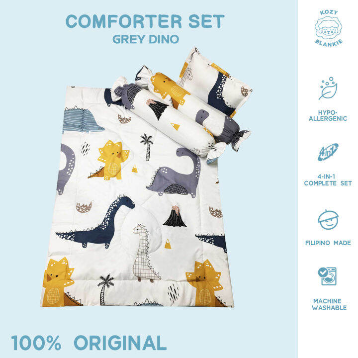 Baby Crib Mattress Comforter Set by KOZY Grey / Dark Grey Dino Lazada PH