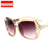 RBROVO 2023 Large Frame Sunglasses Women Brand Designer Vintage Gradient Shopping Glasses UV400 Travel Oculos De Sol Feminino