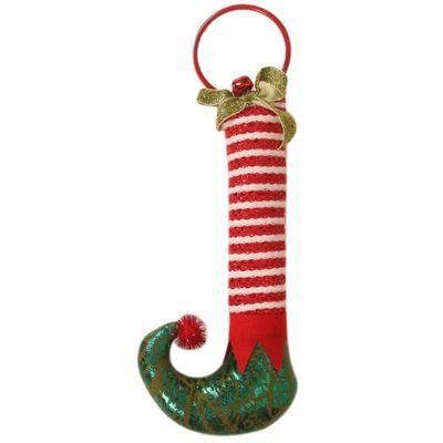 Christmas Decorations Elf Feet Iron Hoop Door Hanging Bell Holiday Home Door Elf Boots Door Ring Ornaments