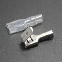 10Sets 4.8mm / 6.3mm Against Crimp Terminal Splice Male Female 2 in 1 Spade Connector Terminal With Case for 0.3-2.5mm2 Cable