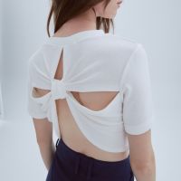 COWORKER - short sleeve twisted knot back top (COLINT07)