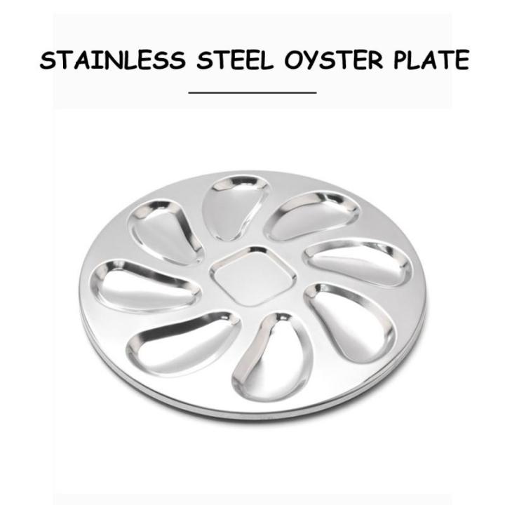 8-slots-large-oyster-plate-stainless-unmarked-platter-french-oyster-mussel-shellfish-seafood-tray-kitchen-restaurant-dish-2021