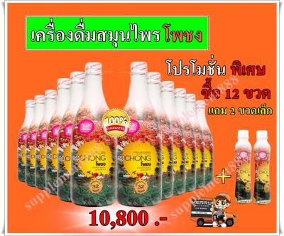 เครื่องดื่มสมุนไพร โพชง Pochong เครื่องดื่มบำรุงสุขภาพ 12 ขวดใหญ่ แถมฟรี 2ขวดเล็ก 10,800 บาท