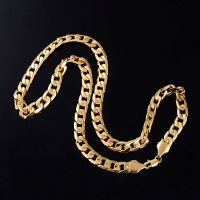 10 MM Gold Color Chains Link Necklace Men 24 inch Hiphop/Rock Choker Male Necklace Accessories Fashion Men Punk Gothic Jewelry Fashion Chain Necklaces