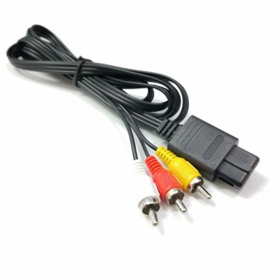 Kabel Audio Video 1.8เมตรสำหรับนินเทนโดซูเปอร์64กับสาย N64 Av Game Snes Gamecube Nintend Rca