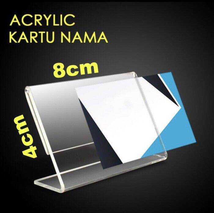 Acrylic Stand Kartu Nama Meja Akrilik Label Stand Display 8cm X 4cm