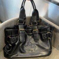 Vivienne West Empress จี้สร้อย Saturn Retro กระเป๋าคอมพิวเตอร์ High-Grade Cowhide ขนาดใหญ่ Commuter กระเป๋าผู้หญิงใหม่