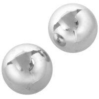 2 Pcs Silver Tone Hand Palm Exercise 2" Dia Chime Massage Ball