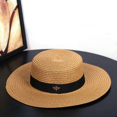 【CC】 Hats Small Hat European and Gold Braided Female Loose Sunshade Flat Cap Visors