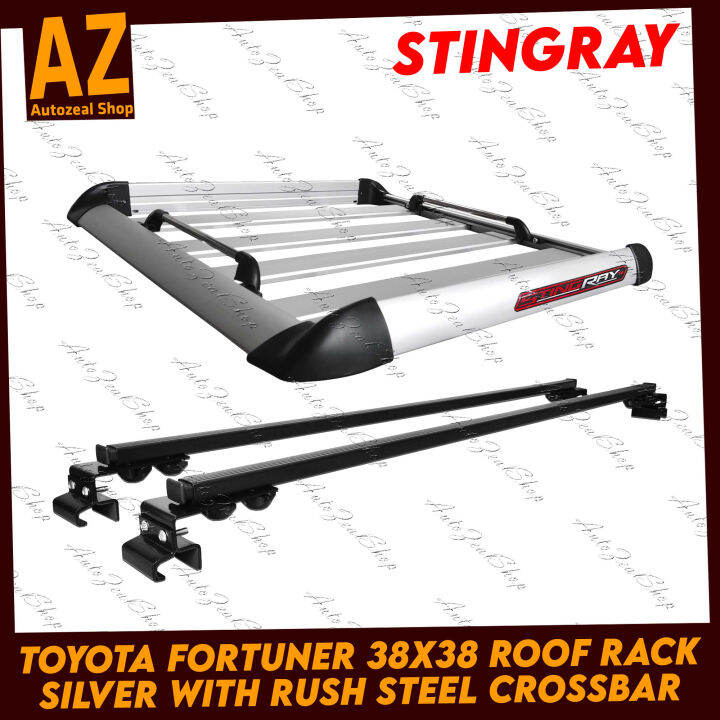 Toyota Fortuner 20162022 38x38 SILVER Roof Basket Roof Rack with Rush