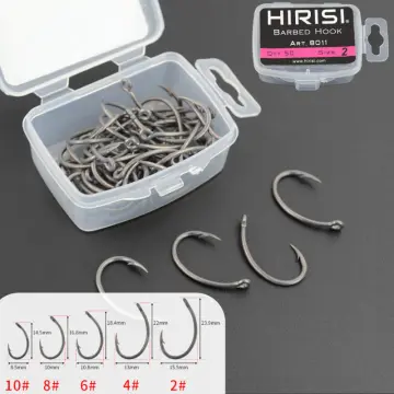 Shop 50 Pcs. Fishing Hooks Curve Shank Professional Carp Hooks