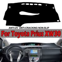 แผ่นแผงหน้าปัดรถยนต์รถยนต์สำหรับ Toyota Prius XW30 2010 2011 2012 2013 2014พรมพรมกันลื่นรถยนต์กันลื่น