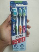 เบอร์แมน ออพชัน แปรงสีฟันขนแปรงนุ่ม 2ด้าม/Berman Toothbrush, soft bristle, 2 pieces