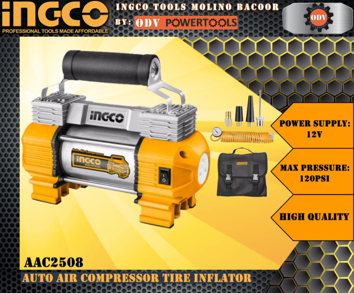 Ingco AAC2508 18A Industrial Auto Air Compressor Tire Inflator 120PSI ...