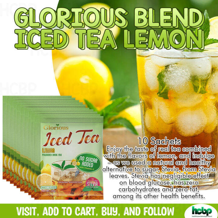 Glorious Blend Iced Tea Lemon 10 Sachets with Stevia Extract and