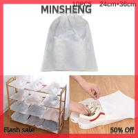 MIH ✨ COD ✨ 10ชิ้น/เซ็ตรองเท้าฝุ่นครอบคลุม Non-woven DUST drawstring CLEAR Storage Bag กระเป๋าเดินทางกระเป๋ารองเท้าแห้งรองเท้าปกป้องรองเท้า