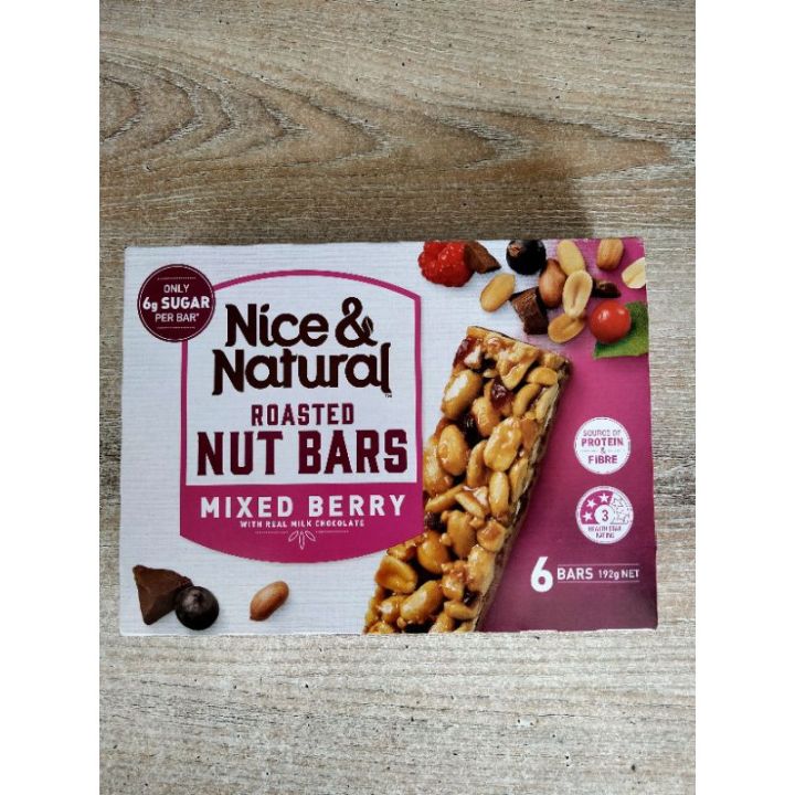 🔹 🎯 Nice And Natural Roasted Nut Bar Mixed Berry ธัญพืช อบแห้ง 180g ราคาถูกใจ Th