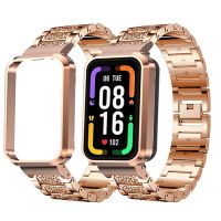 Metal Watchband Protective Case for Redmi Band Pro Smart Band Accessories Diamond Strap for redmi smart band pro Frame Cover