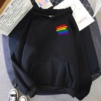 Hoodies LGBT Gay Les Lesbian Pride Rainbow Striped Streetwear Men Loose Harajuku Sweatshirt Hoodie Black Plus Size Tops Size XS-4XL