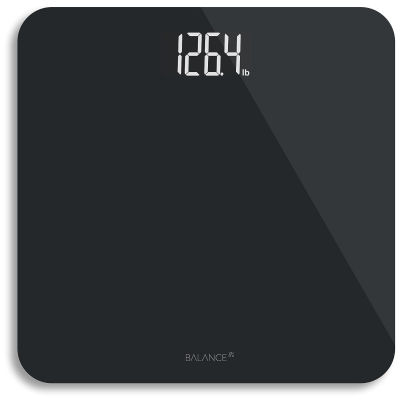 Greater Goods Digital Weight Bathroom Scale, Shine-Through Display, Accurate Glass Scale, Non-Slip & Scratch Resistant, Body Weight (Black) Basic, Black