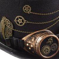 Victorian Top Hat Gear Chain Goggles Jazz Hat Steampunk Hat Halloween Hat Party Performance Hat Gothic Costume Drop Shipping