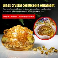 Gold Ingot Glass Crystal Wind New Home Gift Topaz Cornucopia Ornament