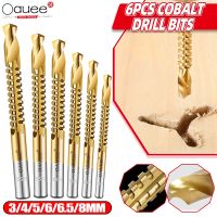 6Pcs Cobalt Drill Bits Set Spiral Metric Composite Tap Drill Bit Tap Cutting Drilling Twist Drill Bit Wood Drilling Slotting Drills Drivers