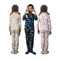 2023 styles，Boys and girls one-piece homewear, childrens cotton one-piece, childrens four seasons one-piece pajamas