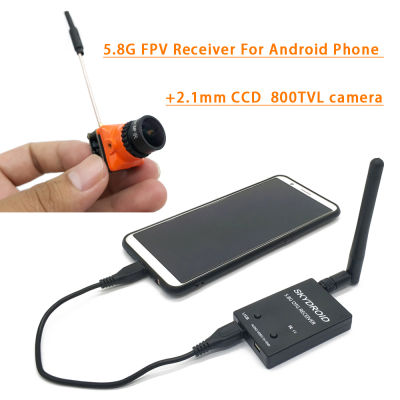 Easy to use 5.8G FPV Receiver UVC Video Downlink OTG VR Android Phone with DC 5-24V 11.8 D-WDR 800TVL 2.1mm FPV Camera
