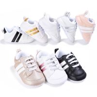 Fashion Toddler Baby 0-18M Soft Sole Hook Loop Prewalker Sneakers Newborn Baby Boy Girl Crib Shoes Leather Sports Non-slip Walker Shoes Footwear