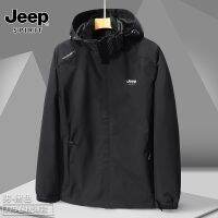 JEEP เสื้อแจ็คเก็ตลำลอง ชุดกันลมสำหรับคู่รัก,สำหรับฤดูใบไม้ผลิและฤดูใบไม้ร่วงชุดกลางแจ้งกันน้ำปีนเขา