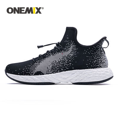ONEMIX Running Soes for Men Winter Autumn Sneakers Jogging Energy Drops Soft Outsole For Outdoor Elastic Band Walking Sneaker
