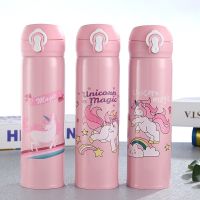 ❡✸ Cute Unicorn Vacuum Flasks Bouncing Lid Vacuum Cup Stainless Steel Thermal Insulation Water Bottle Portable Drinkware