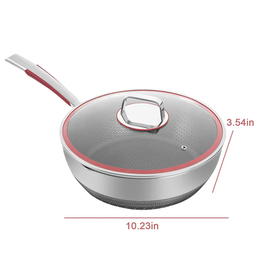 316 Stainless Steel Frying Pan, Wok, Healthy, Non-stick, General Use for  Gas and Induction Cooker, Deep Quality, Gift