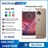 Original Motorola Moto Z2 Play Octa-core 5.5 นิ้ว สมาร์ทโฟน 4GB RAM 64GB ROM หน้าจอ Super AMOLED ซิมคู่ วิทยุ FM บลูทูธ Android ลายนิ้วมือ โทรศัพท์มือถือ