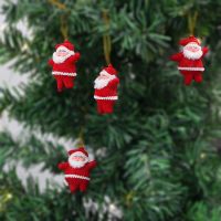 ；‘。、’ (6Pcs/Pack)5Cm Mini Santa Claus Christmas Tree Decoration Hanging Pendant Holiday Old Man Decorations Hanging Accessories Home