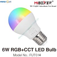 MiBoxer FUT014 6W RGB + CCT หลอดไฟ LED อัจฉริยะ AC110V-220V E27 โคมไฟหรี่แสงได้ 2.4G RF รีโมท WiFi APP Alexa Google Voice Control♠